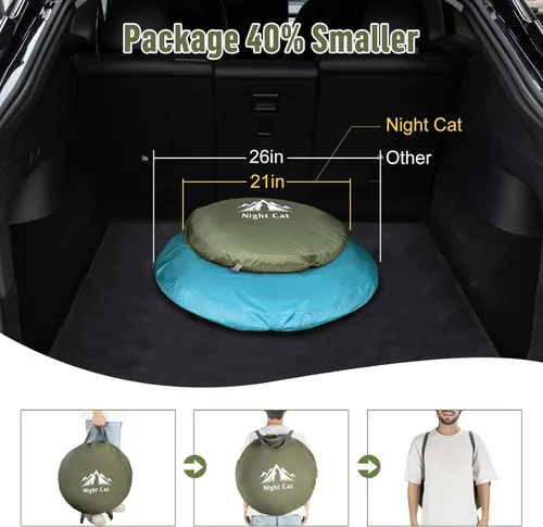 Vista 8 de Night Cat - Tienda de campaña desplegable para 1 persona, impermeable, instantánea, fácil de instalar, para exteriores