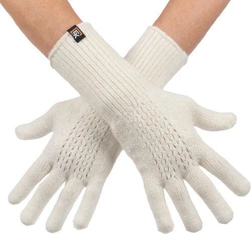 Vista 13 de Women's Baby Alpaca Mesh Knit Gloves, Made in USA, Super Soft Lightweight Winter Gloves Negro