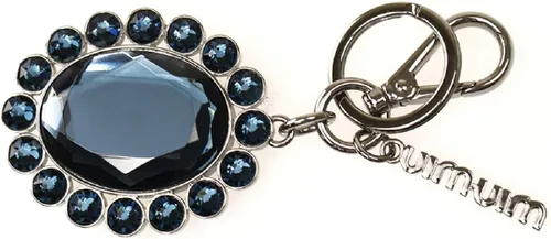 Vista 3 de Prada Miu Miu Trick Oval Cristal Azul Oscuro Plex Charm Llavero 5TM092