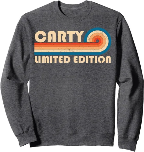 Vista 4 de CARTY - Sudadera retro vintage con apellido de los años 80 y 90, Negro