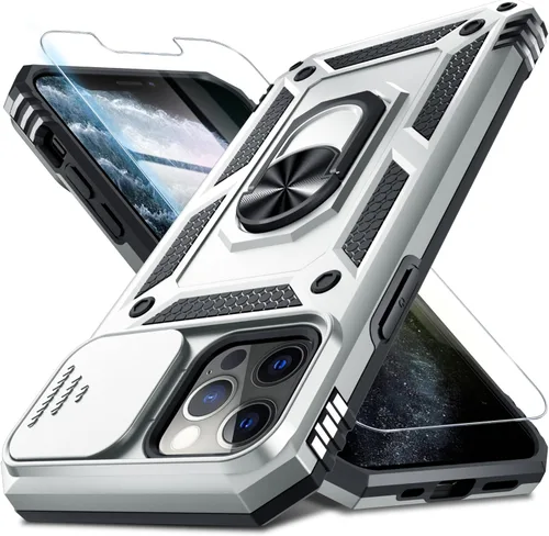 Vista 111 de Janmitta Funda para iPhone 8 Plus/7 Plus/6 Plus, Cubierta de Teléfono con Cubierta Deslizante Integrada para Lente de Cámara + Protector
