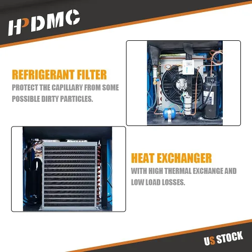 Vista 5 de Secador de aire comprimido refrigerado industrial 70 CFM 110V/60HZ/1-Phase para compresor de aire 15-20 HP R134a