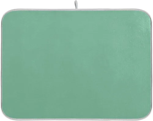 Vista 11 de Tapete de secado de platos pequeño beige XL para platos, accesorios de cocina, mostrador de microfibra, escurridor de platos, resistente al calor