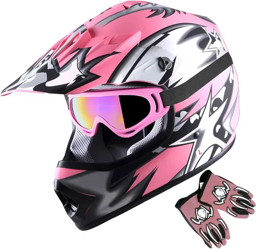 Vista 14 de 1Storm - Casco de motocross para jóvenes y niños, color negro mate + gafas + paquete de guantes negros para jóvenes MG