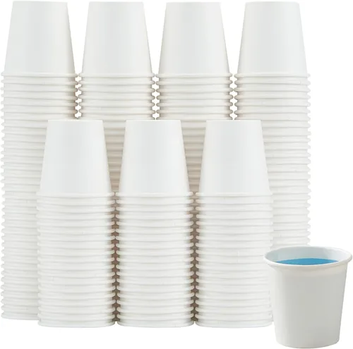 Vista 11 de Clawsoff [Paquete de 300] Vasos de papel de 3 onzas, vasos pequeños para enjuague bucal de 3 onzas, mini vasos de baño desechables, vasos de papel