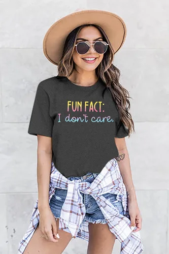 Vista 4 de Camiseta para mujer con frase divertida impresa en inglés