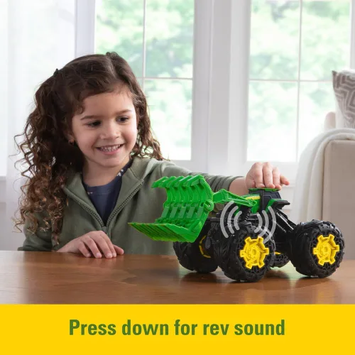 Vista 6 de John Deere Monster Treads Rev Up Tractor Toy Tractor Toys - Neumáticos y sonidos estilo camión monstruo - 10 pulgadas - Edades 3 años en adelante