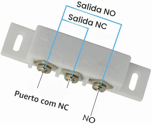 Vista 3 de Interruptor magnético blanco de 5 unidades, NO/NC, con cable, atornillado, control remoto, ideal para ventanas y puertas del hogar y empresa