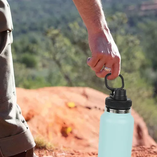 Vista 6 de Linkidea Paquete de 2 tapas para botella de agua de boca ancha con asa compatible con Hydro Flask de boca ancha de 12/16/18/20/32/40/64 onzas, tapa