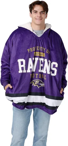 Vista 3 de FOCO Nfl Team Logo Reversible Oversized Sherpa Hoodie Sweatshirt Hoodeez