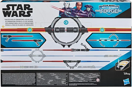 Vista 14 de STAR WARS Lightsaber Forge Inquisitor Masterworks Set de sable de luz electrónico de doble hoja, juguete de rol personalizable para niños a partir