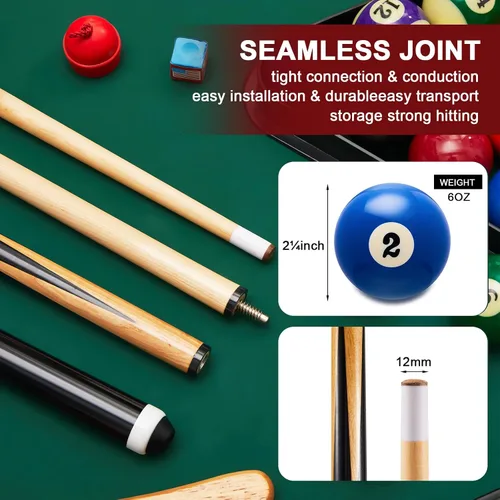 Vista 3 de Jenaai - Juego de 39 accesorios de mesa de billar prémium