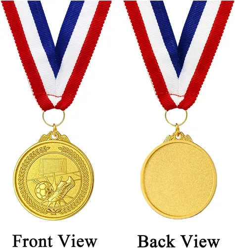 Vista 3 de Donrime 12 Pieces Soccer Medals for Kids, Gold Metals Awards Medal for Kid’s Sports Soccer Games, Soccer Party Favors, 2 Inches