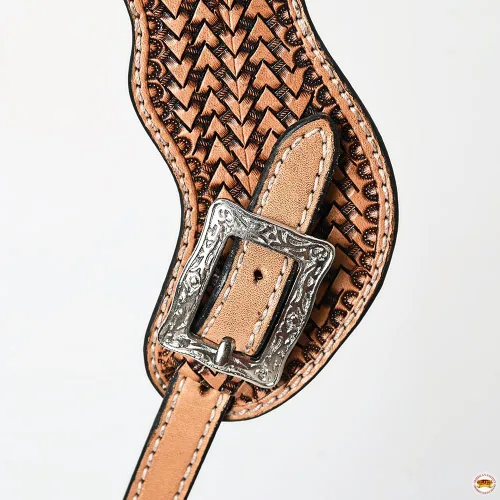 Vista 2 de HILASON Western Leather Spur Straps Tan Basket Weaving Correas de espolón Correas de cuero Correas de espolón de cuero correas de espolón
