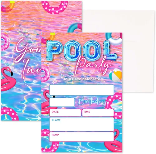 Vista 9 de Invitaciones para fiesta de primer cumpleaños, invitaciones de cumpleaños con purpurina de globo, invitaciones de cumpleaños de doble cara