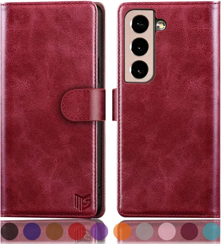 Vista 14 de SUANPOT Funda de piel tipo cartera para Samsung Galaxy S22+/S22 Plus 5G con bloqueo RFID, tarjetero para tarjetas de crédito, funda para teléfono