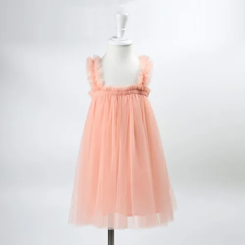 Vista 2 de HOOLCHEAN Vestido sin tirantes de tul esponjoso para bebés y niñas pequeñas
