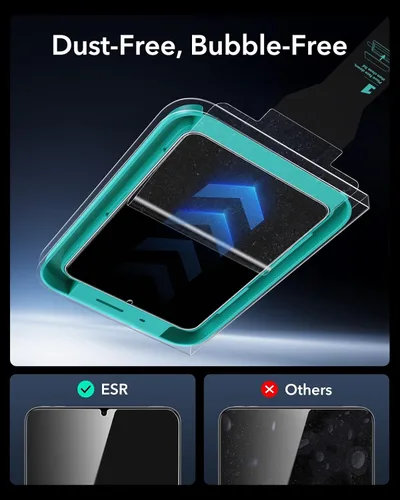 Vista 5 de ESR Paquete de 2 protectores de pantalla Armorite para iPad mini 7ª generación (A17 Pro, 2024) y 6ª generación (2021), protección de grado militar