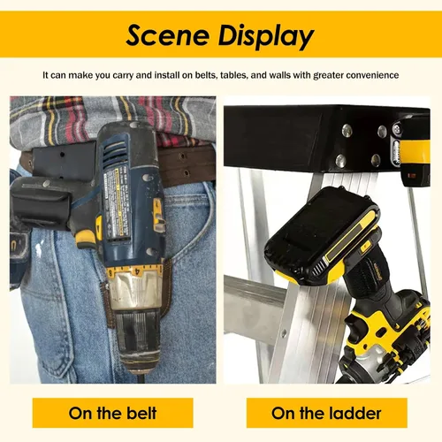 Vista 4 de Pinzas de cinturón de acero inoxidable 304 para Dewalt con tornillos, kit de clips de herramientas de taladro, kit de gancho de repuesto para Dewalt