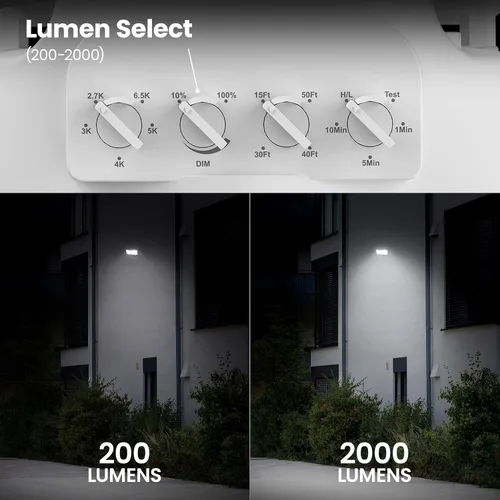 Vista 6 de Feit Electric Luz de inundación LED con sensor de movimiento, luz de seguridad de doble cabezal de 2000 lúmenes, 5CCT (2700K-6500K), luz al aire
