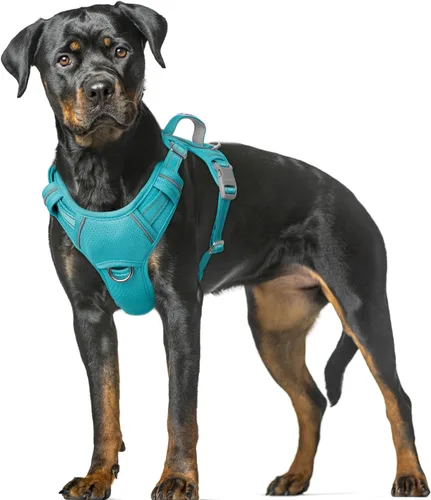 Vista 102 de BARKBAY Arnés para Perro Sin Tirones Talla Grande Arnés Reflectante para Perro con Clip Frontal y Asa de Control Fácil para Caminar Entrenar Correr