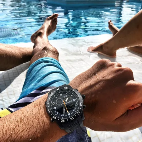 Vista 3 de CakCity Reloj deportivo digital para hombre, esfera grande, 5 ATM, impermeable, para deportes al aire libre, relojes militares para hombre, doble