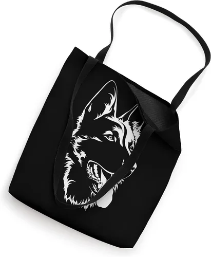 Vista 2 de Dog Silhouette Sitting - Bolsa de asas de pastor alemán