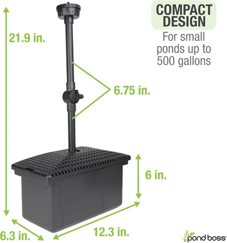 Vista 2 de Kit de filtro medio Pond Boss con bomba para estanques y características de agua