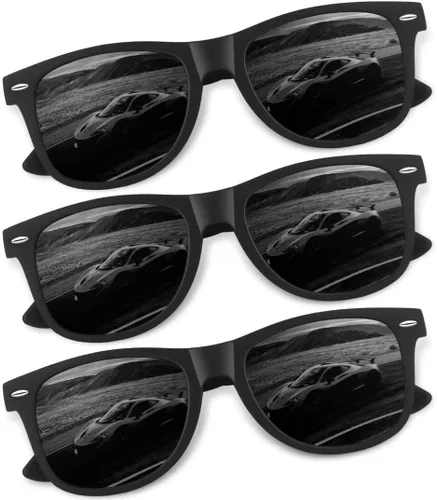 Vista 13 de CGID Gafas de sol polarizadas retro para hombres y mujeres, ligeras, negras, UV400, conducción, pesca, golf A00 Negro Gris