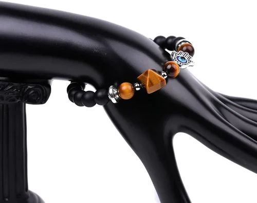 Vista 3 de Pulsera de cuentas elásticas de cristal curativo natural