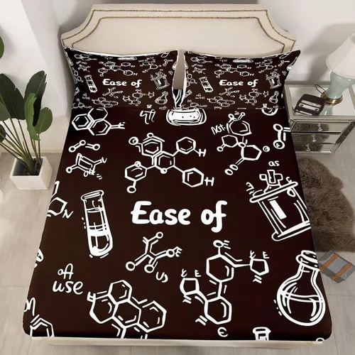 Vista 23 de Juego de ropa de cama ajustable con fórmula informática para niños y niños, diseño de geometría de acuarela, números, fórmula matemática, juego
