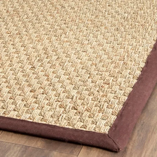 Vista 139 de SAFAVIEH Natural Fiber Collection NF114A - Alfombra de pasillo de hierba marina con patrón de tejido de cesta y borde, de 2 pies 6 pulgadas x 16