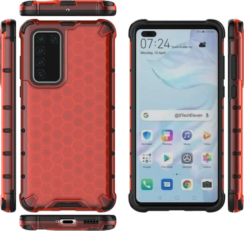 Vista 128 de Pzwoxukhov Funda compatible con Huawei Nova 3i, compatible con Huawei P Smart+ 2018 Honeycomb Anti-Drop Shock-Absorbing Case Negro