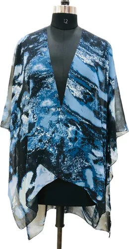 Vista 2 de Elu Kimono para cubrir la playa para mujer cárdigan casual con estampado floral bohemio