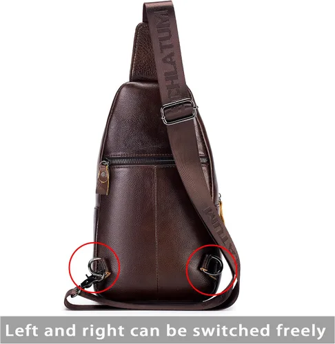 Vista 162 de LUKZIJAES Bolso bandolera de cuero genuino para hombre