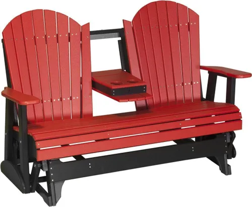 Vista 23 de LuxCraft Deslizador Adirondack de 5 pies con consola plegable (Premium - Caoba antigua)
