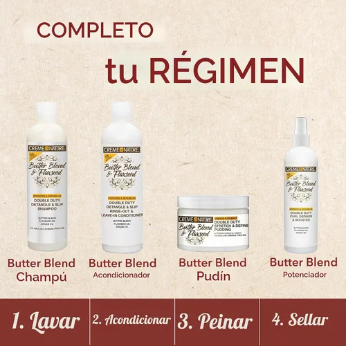 Vista 6 de Creme of Nature Butterblend & Linaza Desenredar y Resbalar Enjuague