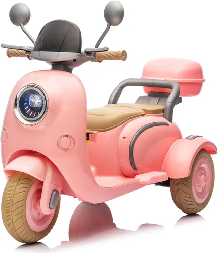 Vista 8 de Motocicleta de paseo de 12 V y 2 asientos para niños, juguete con batería eléctrica, bicicleta de tierra para niños, vehículo todoterreno, bicicleta