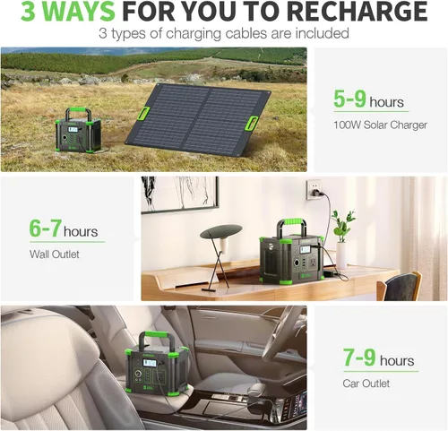 Vista 5 de EBL Generador solar portátil de la central eléctrica de 330W 288.6Wh para Verde