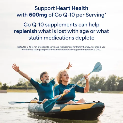 Vista 4 de Puritan's Pride Coenzima CoQ10 600 mg, suplemento dietético para la salud cardíaca, presión arterial, salud oral de las encías y apoyo saludable al