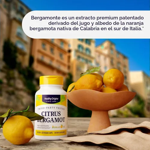 Vista 6 de Healthy Origins Bergamota Cítrica Bergamonte 500 mg, 120 Cápsulas Vegetales