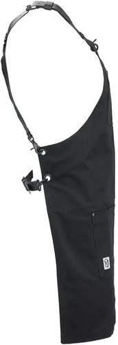 Vista 2 de Mercer Culinary Metro Edge Renegade - Delantal con peto, color negro y correas de cuero marrón