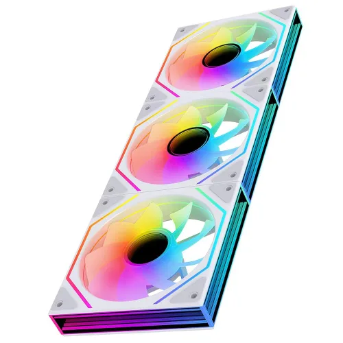Vista 12 de Star Trall ARGB Ventilador de carcasa de computadora con hoja inversa, ventilador de refrigeración con diseño de espejo infinito de doble cara Negro