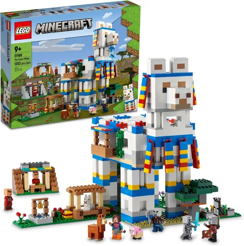 Vista 7 de LEGO Minecraft The Llama Village Farm House Toy Building Set 21188, idea de regalo de Minecraft para niños, niñas a partir de 9 años, crea una aldea