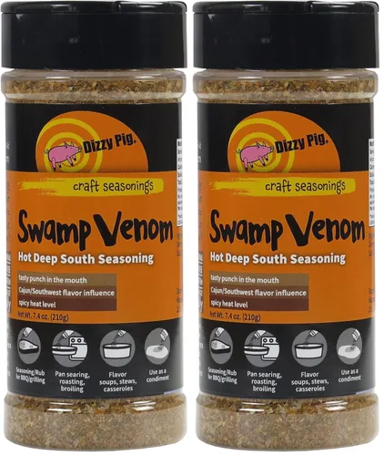 Vista 8 de Dizzy Pig Barbecue Company Swamp Venom Hot Deep South Seasoning (8 oz Shaker)