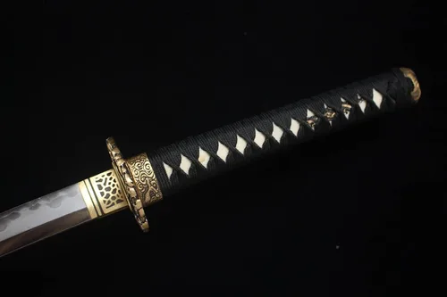 Vista 9 de Katanas japonesas de tres clips de acero, espadas japonesas reales hechas a mano, espadas catana funcionales de 41 pulgadas