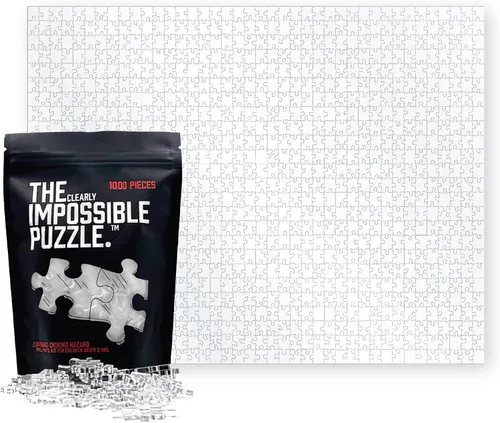 Vista 10 de The Clearly Impossible Puzzle ® - Rompecabezas de 100 piezas - Clear Difficult - Piezas de borde falso - Rompecabezas duro transparente - 100 piezas