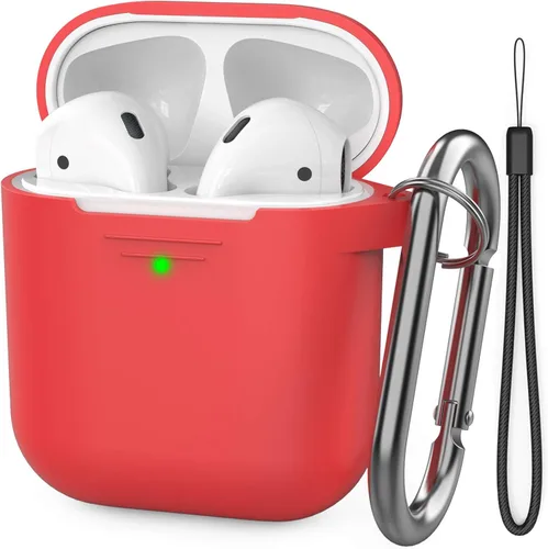 Vista 33 de AhaStyle Funda Protectora de Silicona Mejorada [LED Frontal Visible] Compatible con Apple AirPods 2 y 1 (Negro)