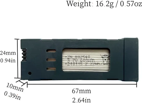 Vista 2 de Batería de 3.7V 600mAh para E58 S168 JY019 JD-19 Dron Batería E58 Drone Batería con Cable de Carga USB