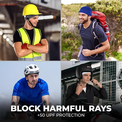 Vista 6 de Forro de casco de refrigeración para hombre, gorra de cráneo de ciclismo, forro de casco de motocicleta